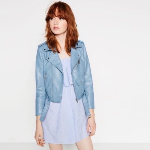 zara baby blue blazer